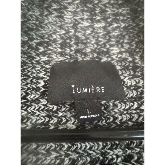 Lumiere Womens Black Oversized Open Front Draped Sweater Vest sz L Minimalist - Picture 4 of 5